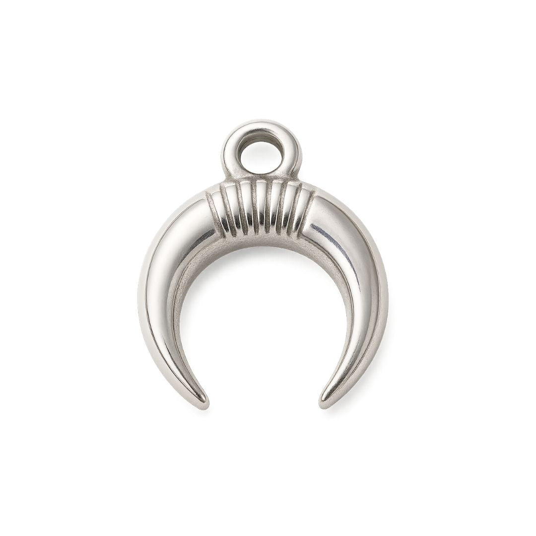 Silver Crescent Horn Charm