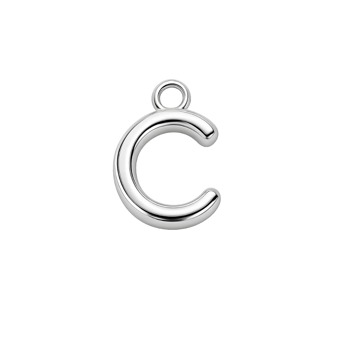 Silver Mini Initial Charm - Luisa Luxe gold jewellery