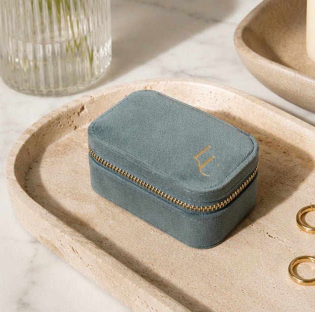 Mini Travel Teal Jewellery Box - Luisa Luxe gold jewellery