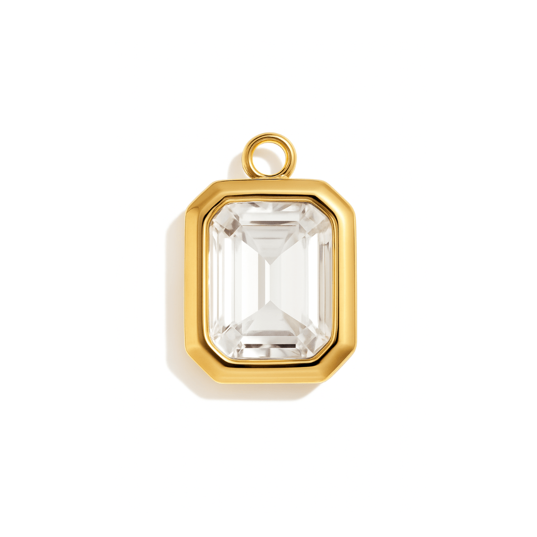 April Birthstone Charm for charm bracelet, charm necklace or birthstone necklace