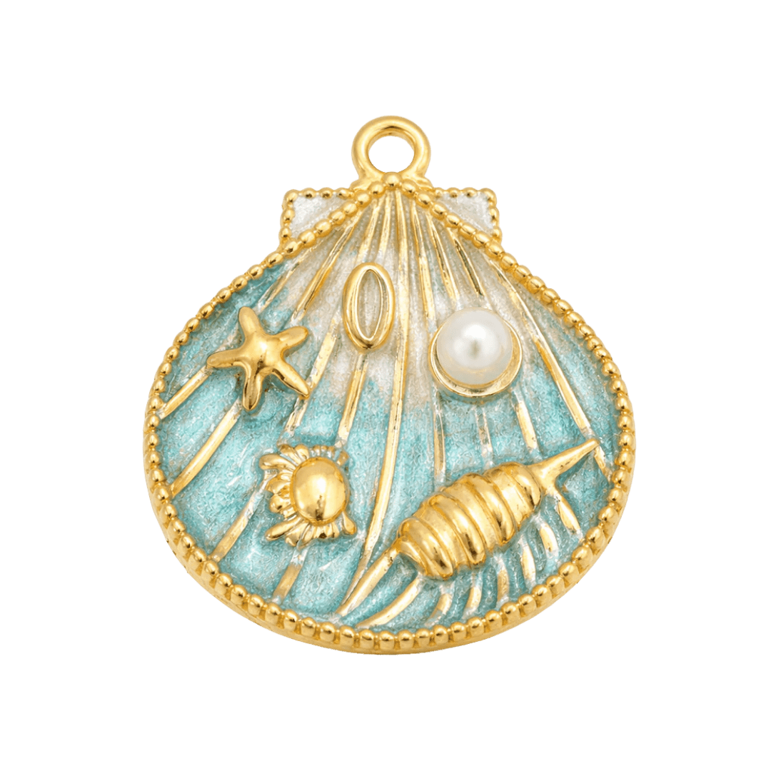 Blue Ocean Treasures Shell Charm - Luisa Luxe gold jewellery