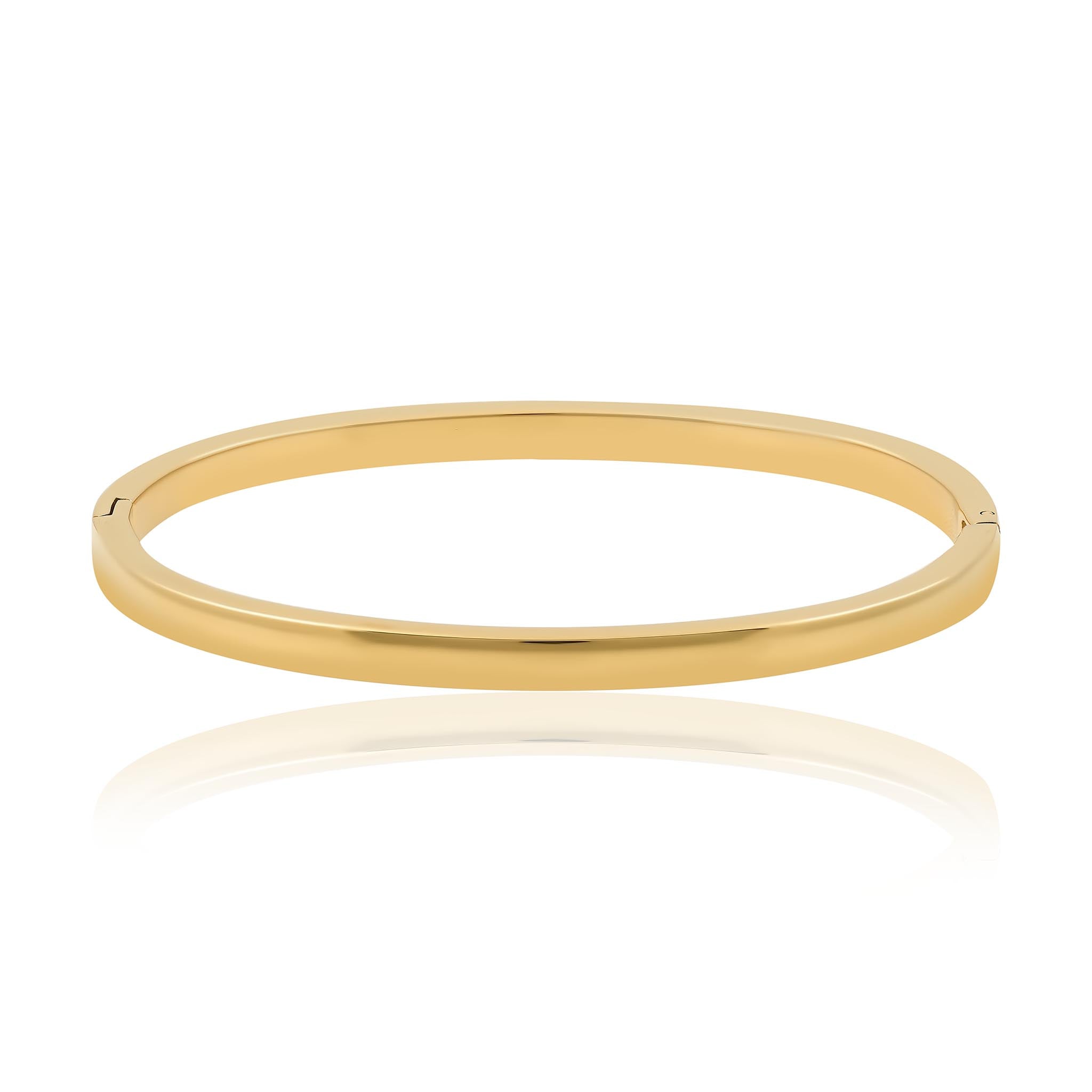 waterproof gold bangle bracelet with smooth minimalist finish