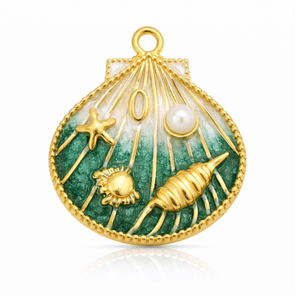 Green Ocean Treasures Shell Charm - Luisa Luxe gold jewellery