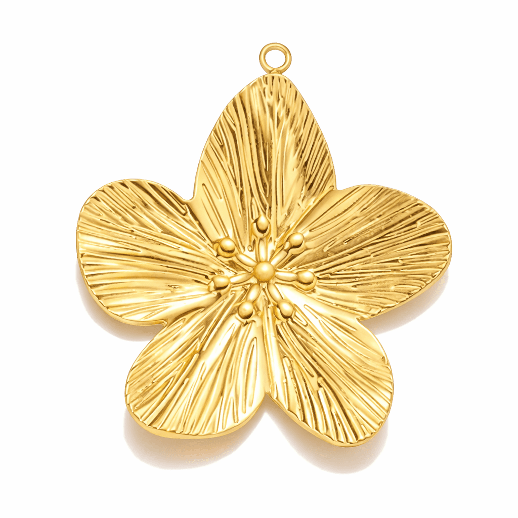 Gold Hibiscus Flower Charm - Luisa Luxe gold jewellery
