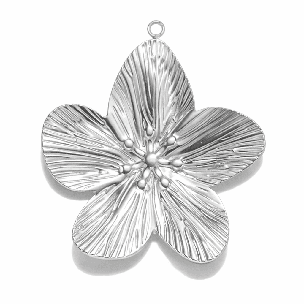 Silver Hibiscus Flower Charm - Luisa Luxe gold jewellery