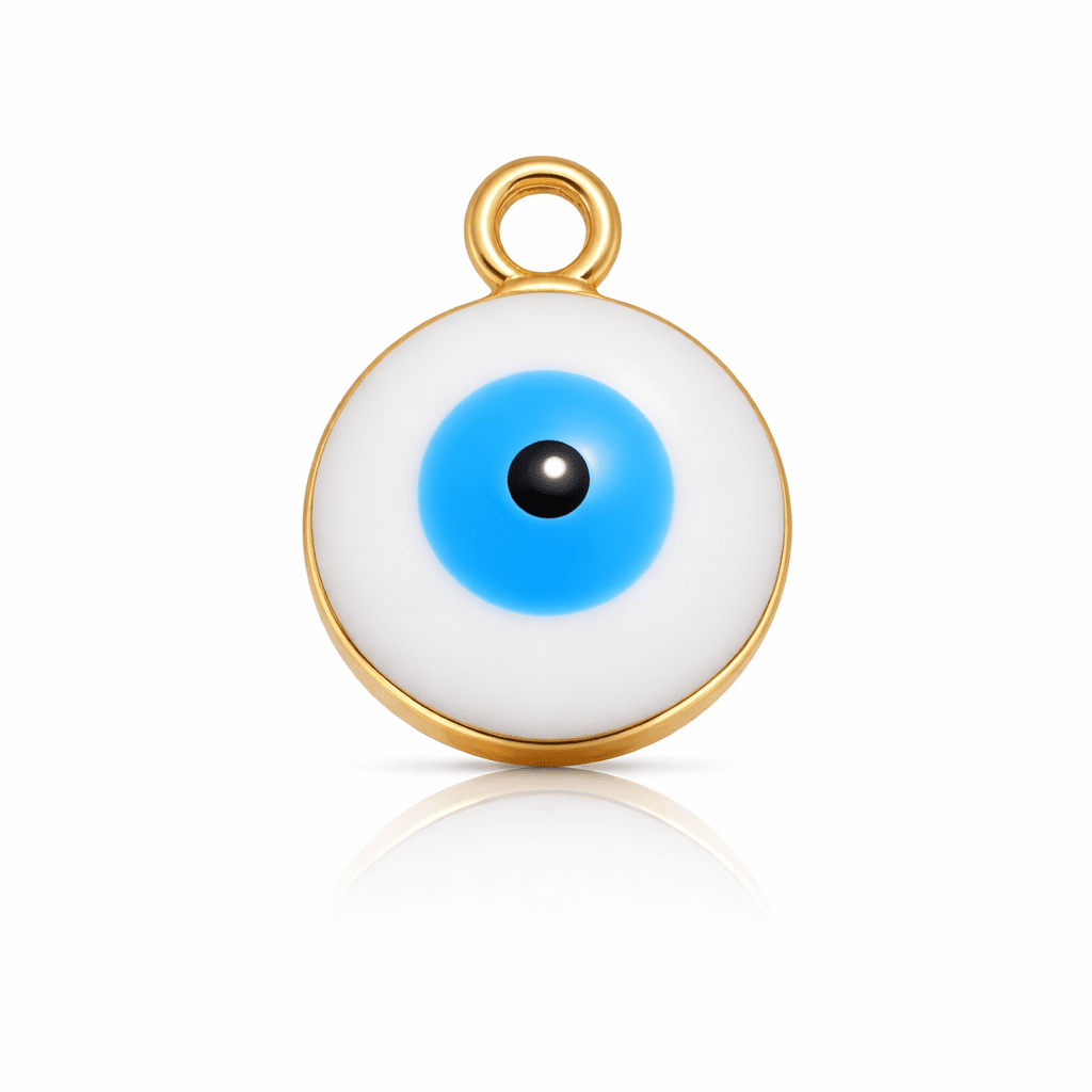 White Evil Eye Charm - Luisa Luxe gold jewellery