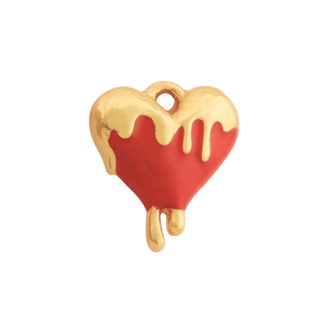 Dripping Heart Charm - Luisa Luxe gold jewellery