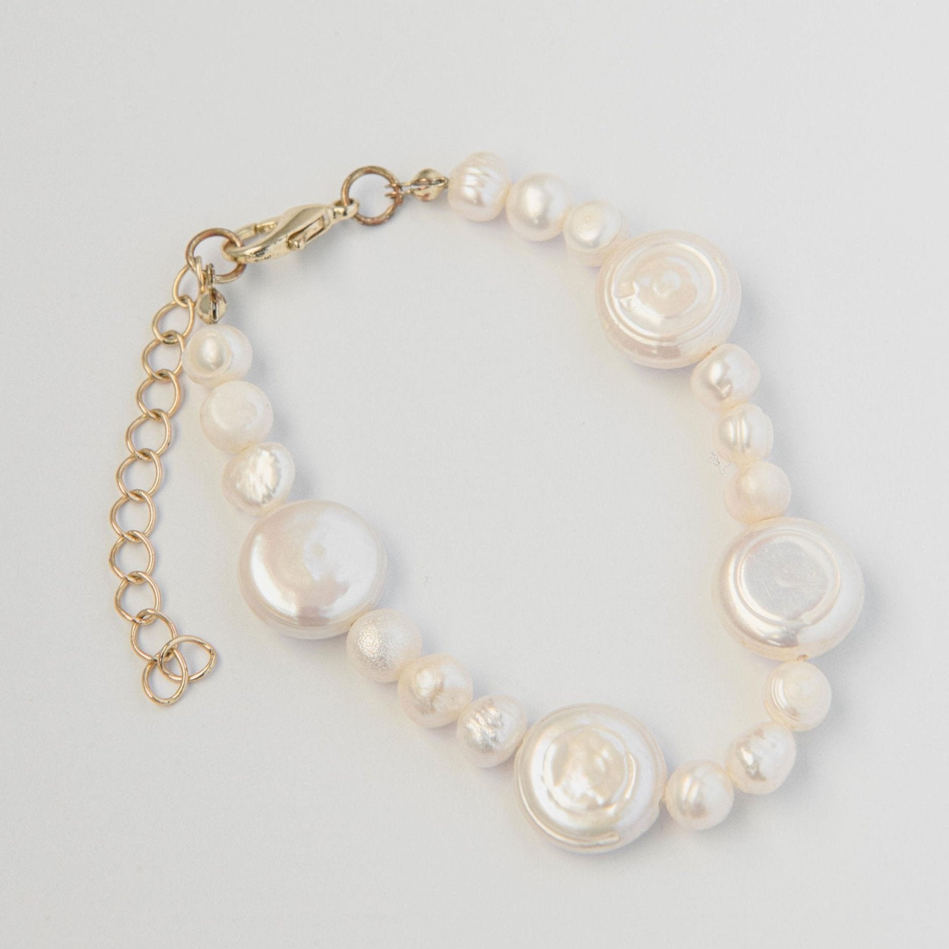 freshwater pearl bracelet with coin pearls, bridal jewellery Australia