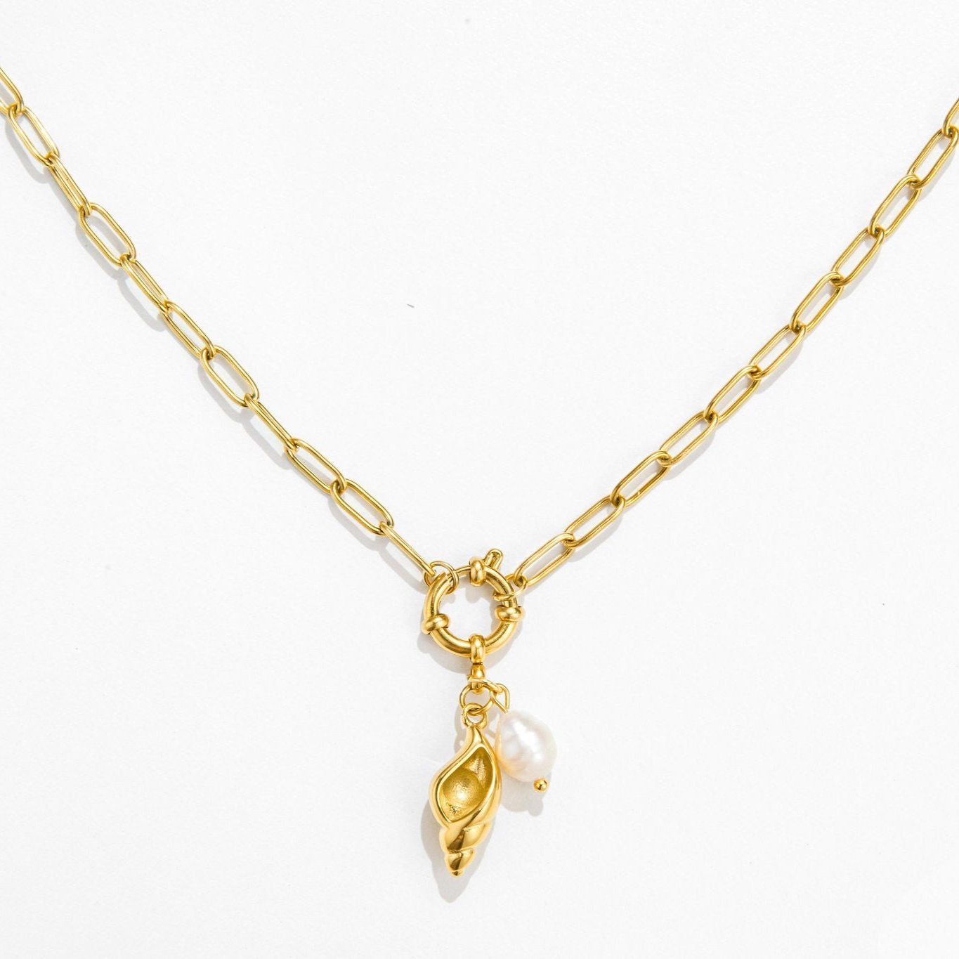 gold charm with single freshwater pearl for charm bracelet or custom necklace