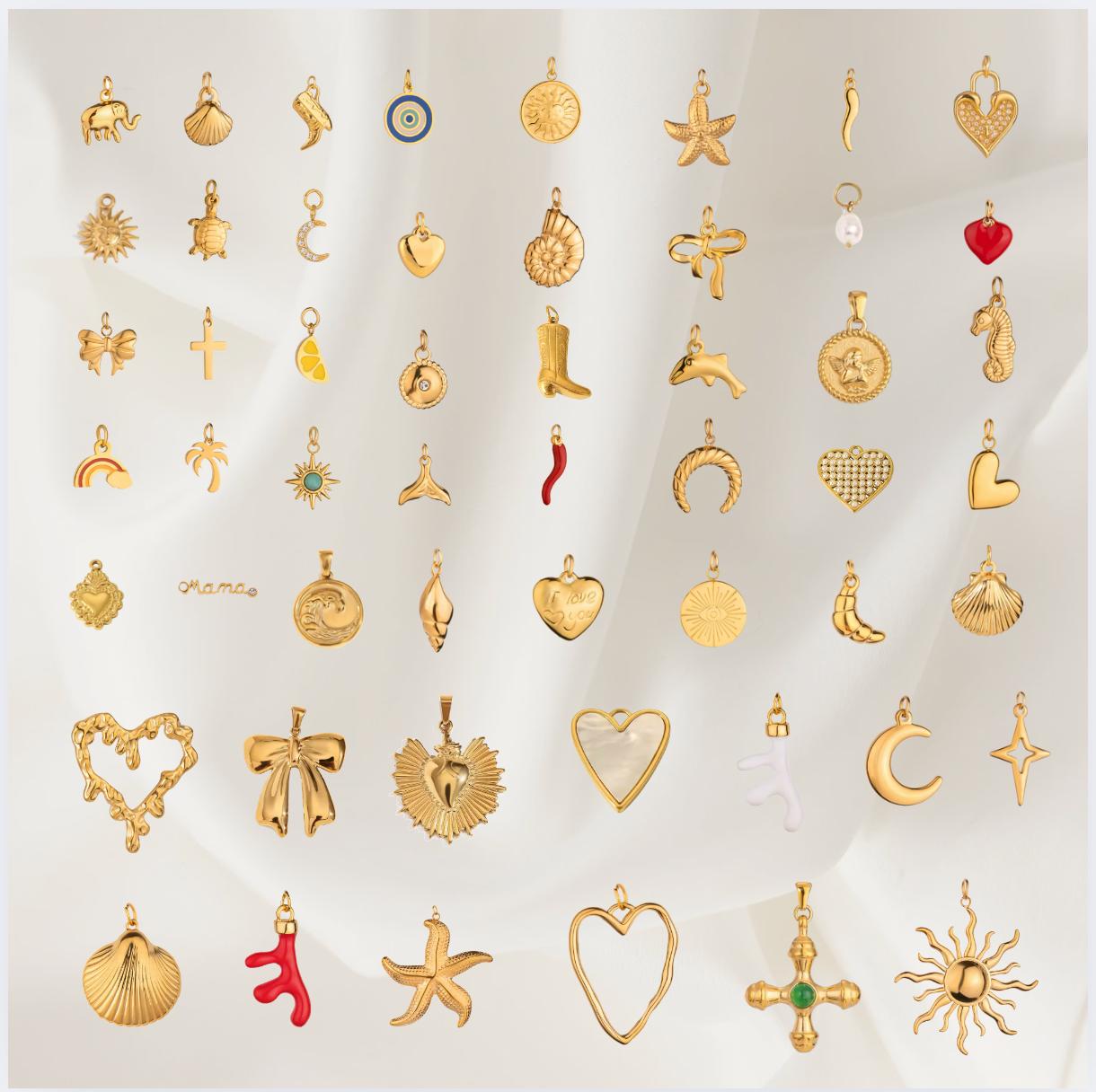 gold charm with single freshwater pearl for charm bracelet or custom necklace