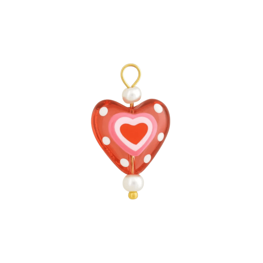 Glass Heart Charm - Luisa Luxe gold jewellery