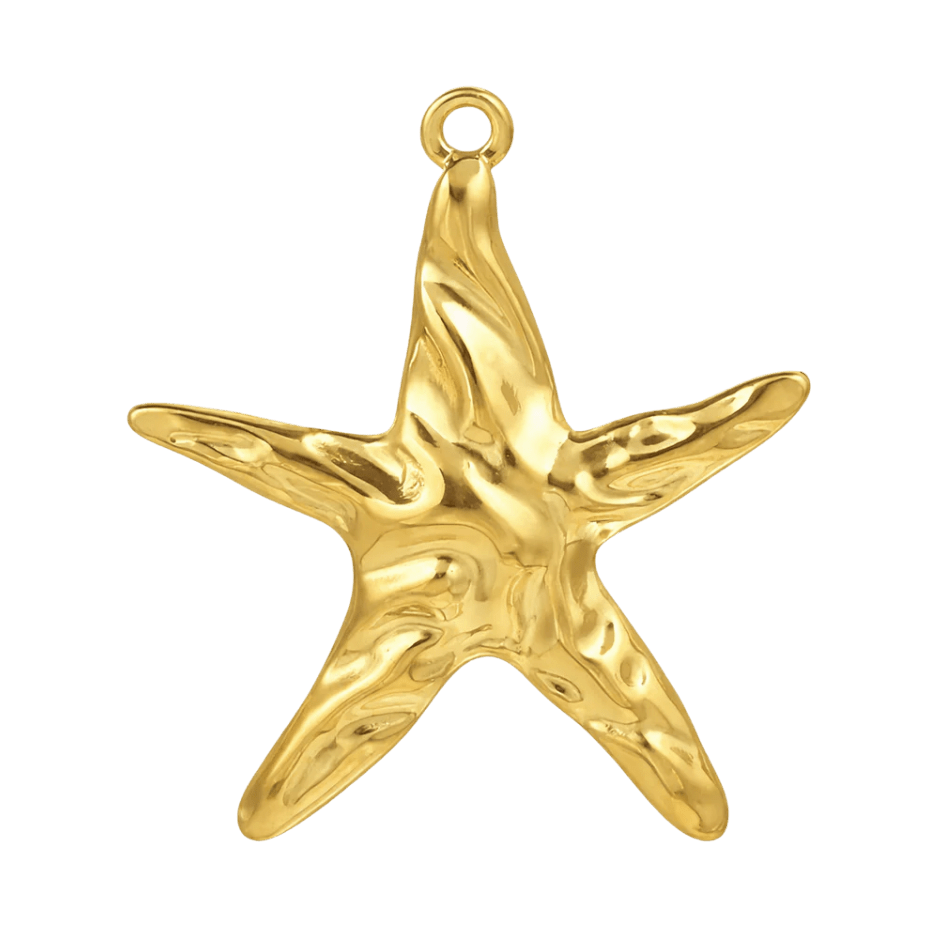 Gold Hammered Starfish Charm - Luisa Luxe gold jewellery