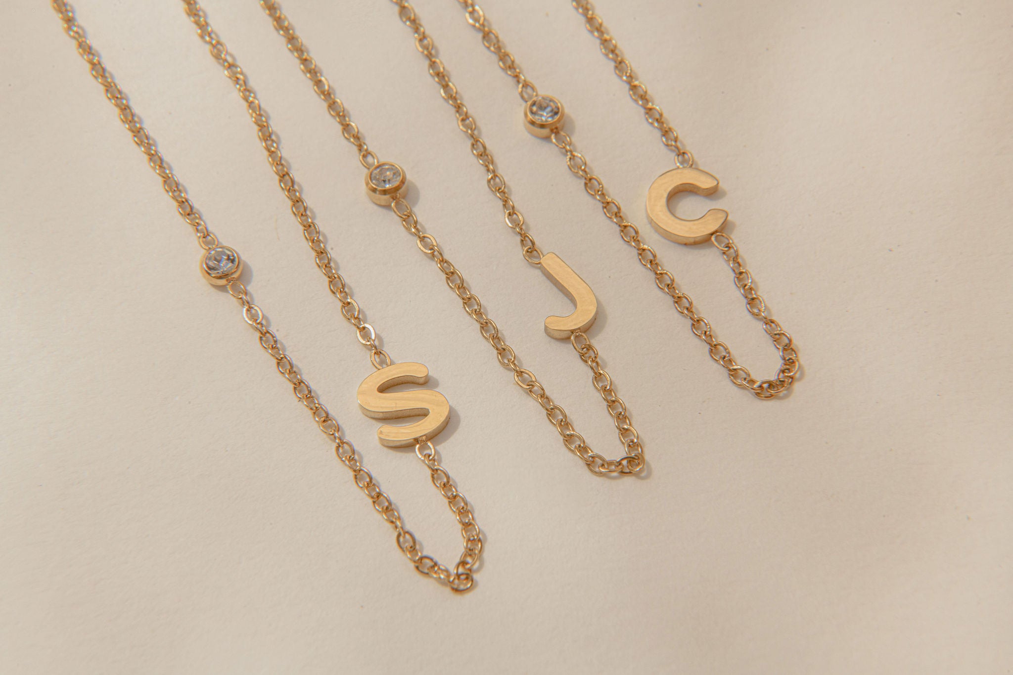Gold Jewellery Initial Necklace