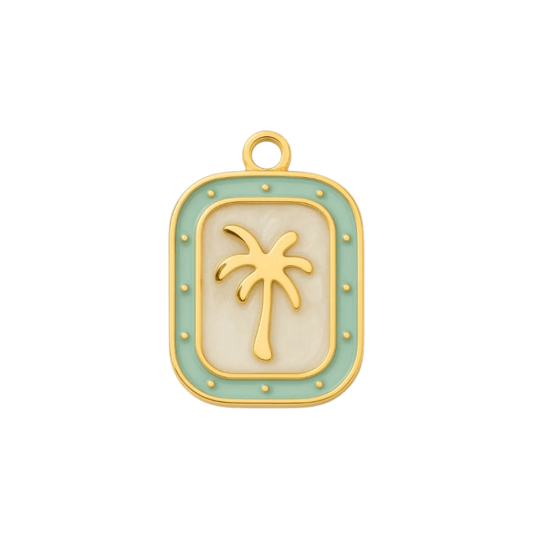 Sage Palm Tree Charm - Luisa Luxe gold jewellery