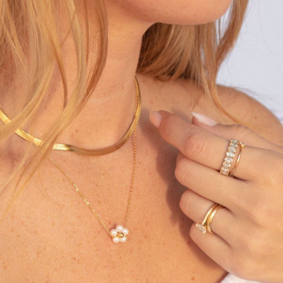 Waterproof gold-plated snake chain necklace, perfect for stacking