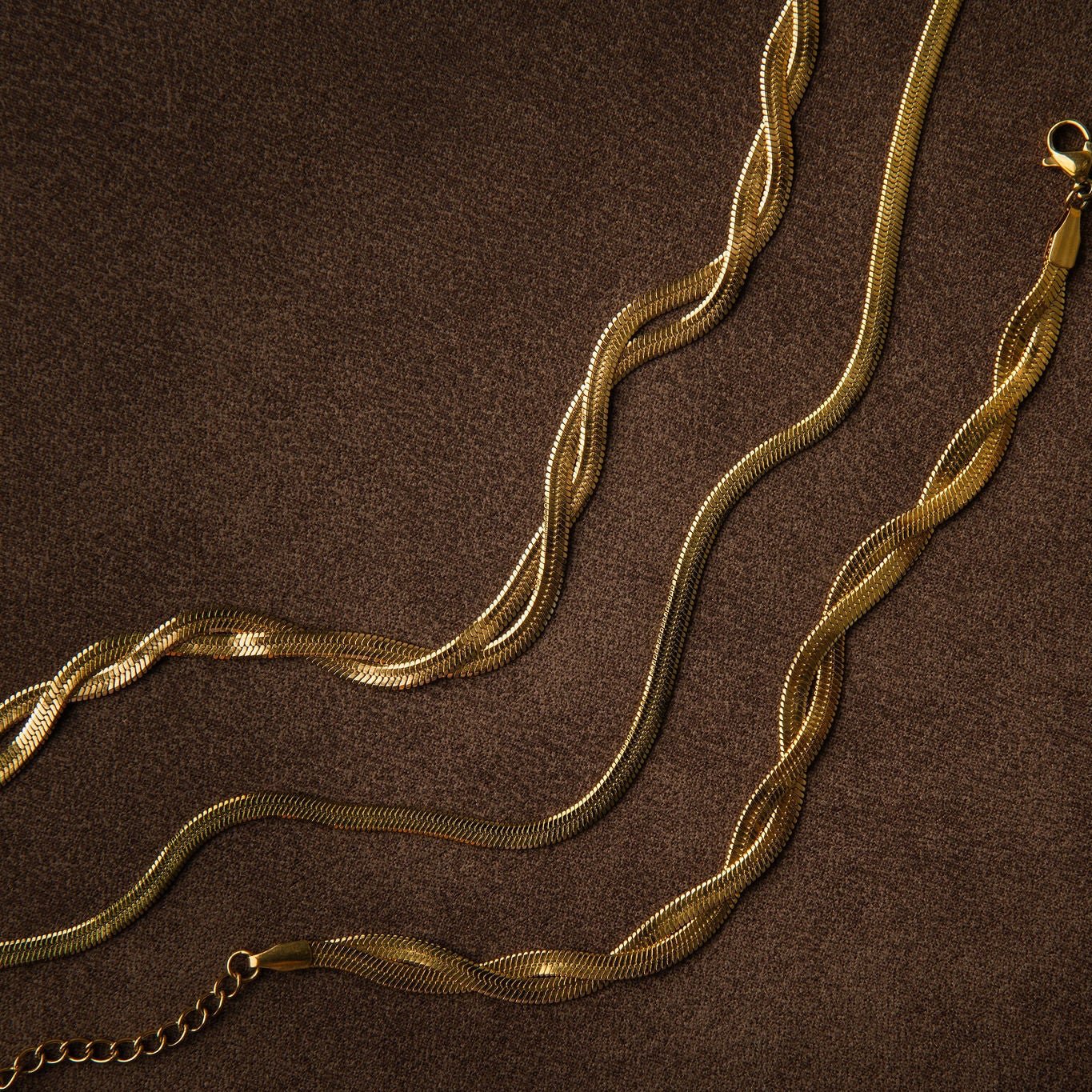 Waterproof gold-plated snake chain necklace, perfect for stacking