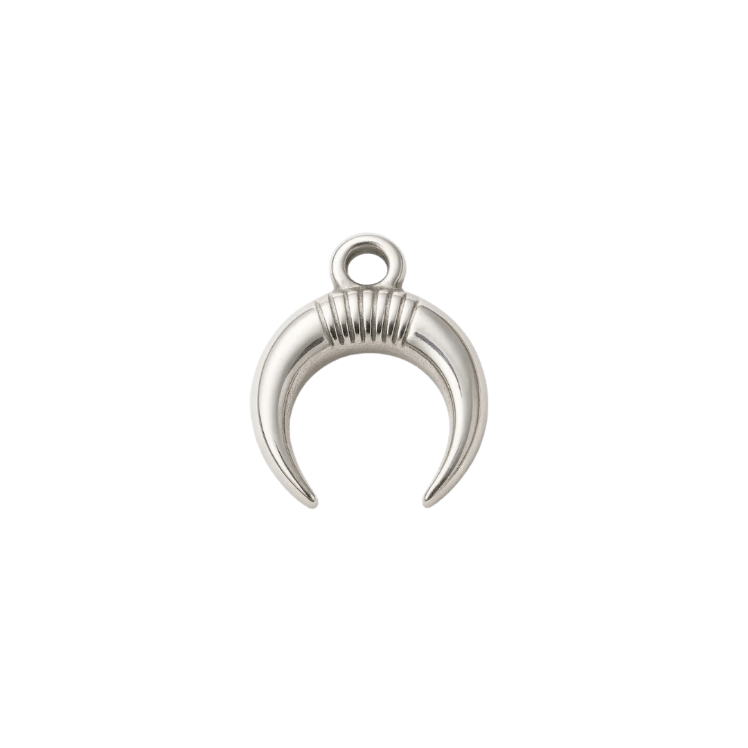 Silver Crescent Horn Charm - Luisa Luxe gold jewellery