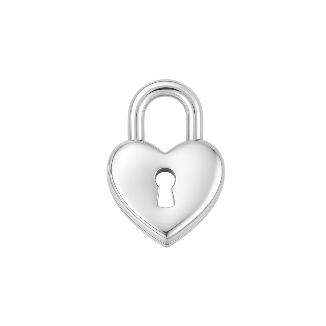 Silver Locked Heart Charm - Luisa Luxe gold jewellery