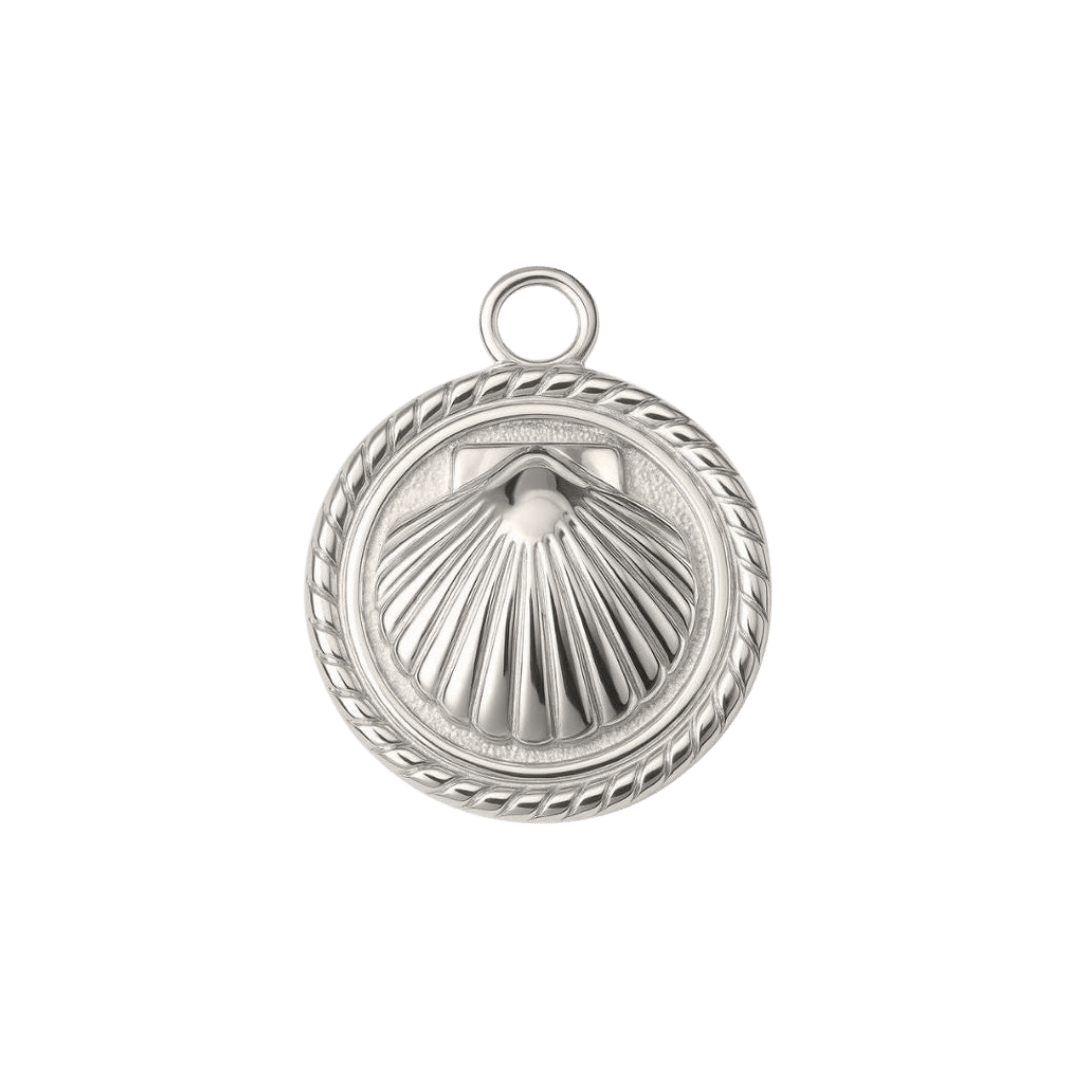 Silver Shell Medallion Charm - Luisa Luxe gold jewellery