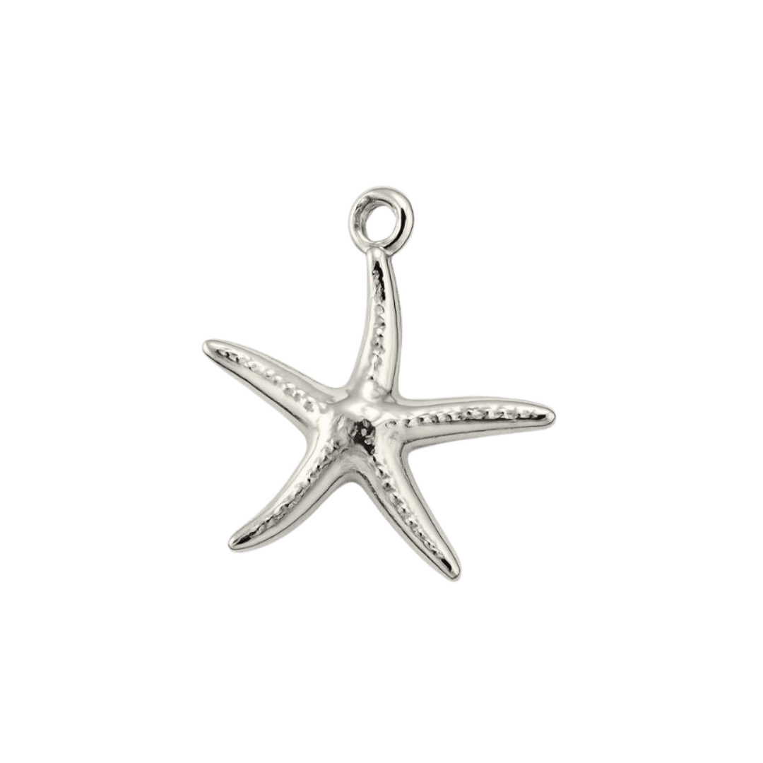 Silver Textured Starfish Charm - Luisa Luxe gold jewellery