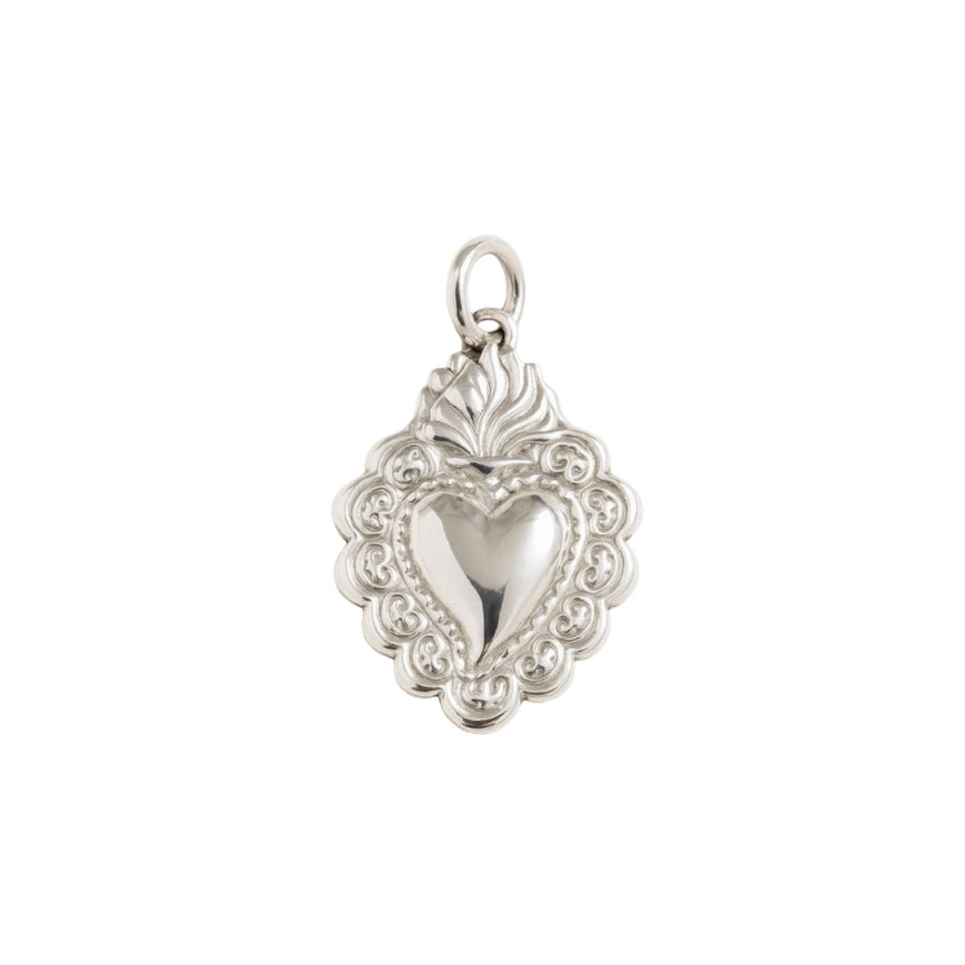 Silver Vintage Heart Charm - Luisa Luxe gold jewellery