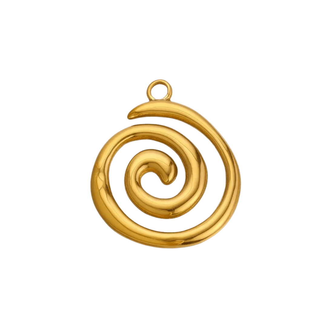 Spiral Wave Charm - Luisa Luxe gold jewellery