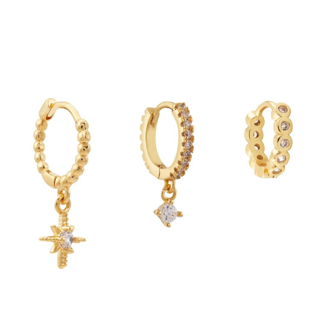 Alita, Leni & Marla Earring Stack - Luisa Luxe gold jewellery