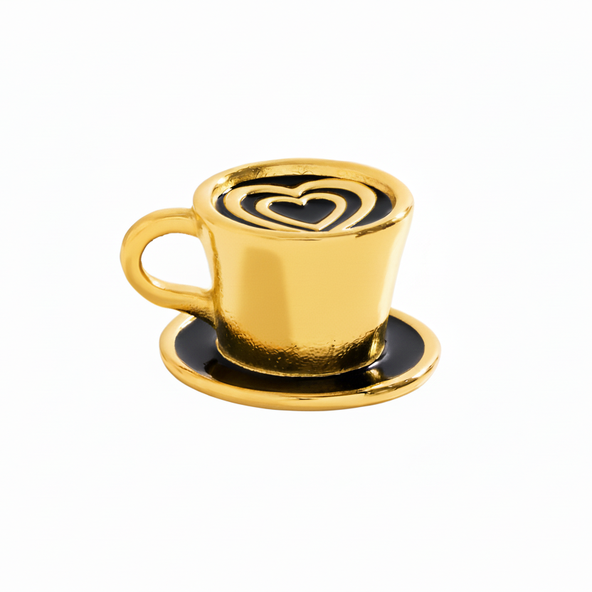 Coffee Cup Charm - Luisa Luxe gold jewellery