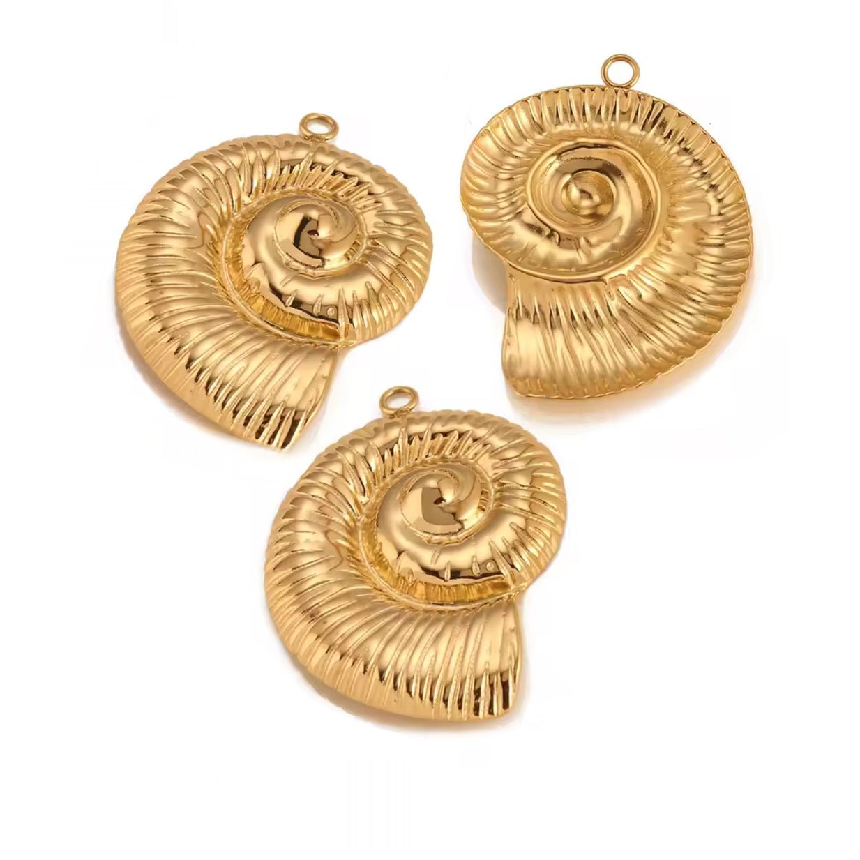 Giant Nautilus Shell Charm - Luisa Luxe gold jewellery