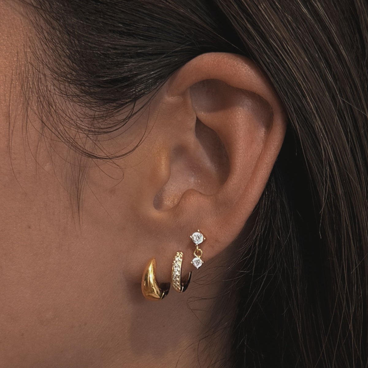 Hallie, Chey & Abby Earring Stack - Luisa Luxe gold jewellery