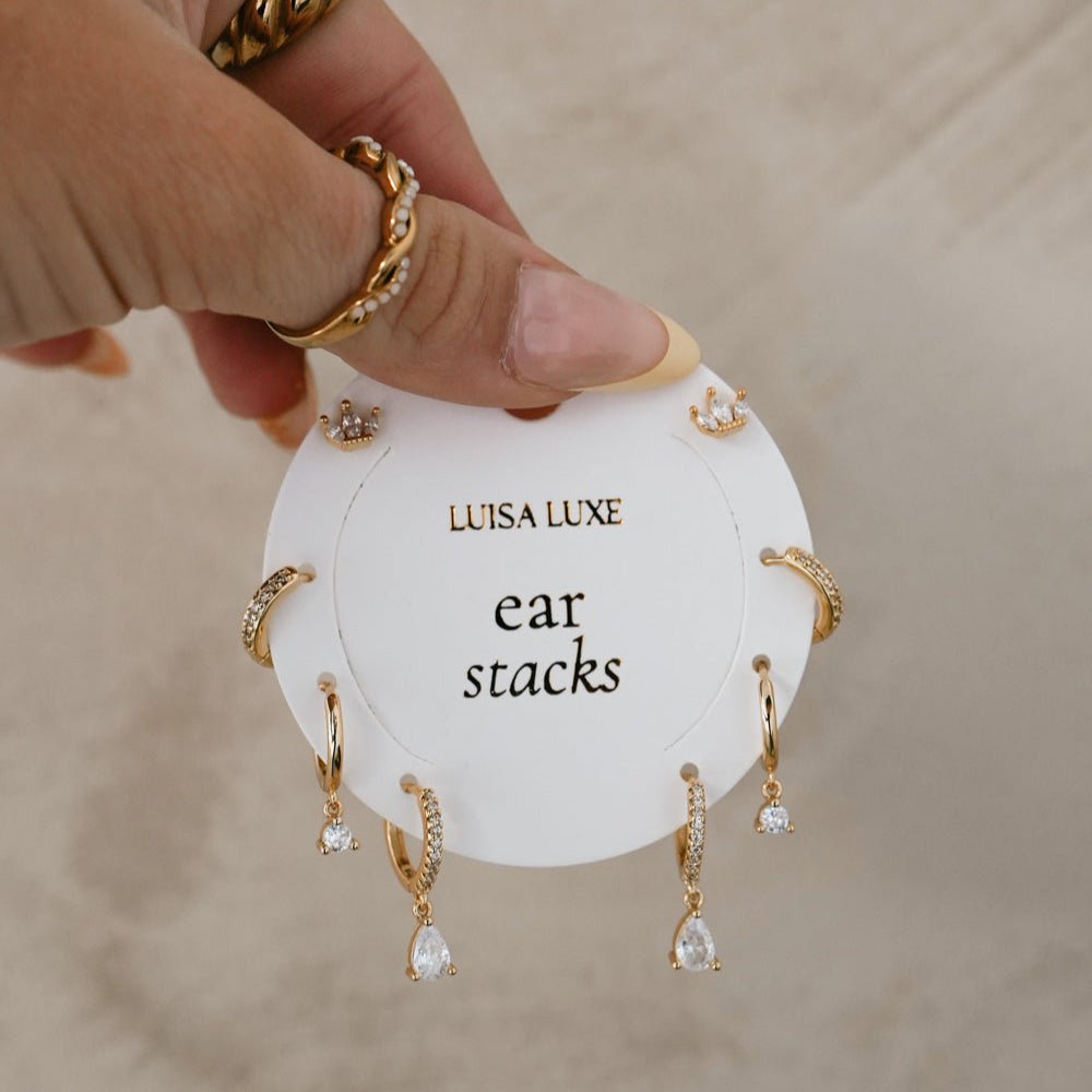 Harli, Aria, Chey & Gal Earring Stack - Luisa Luxe gold jewellery