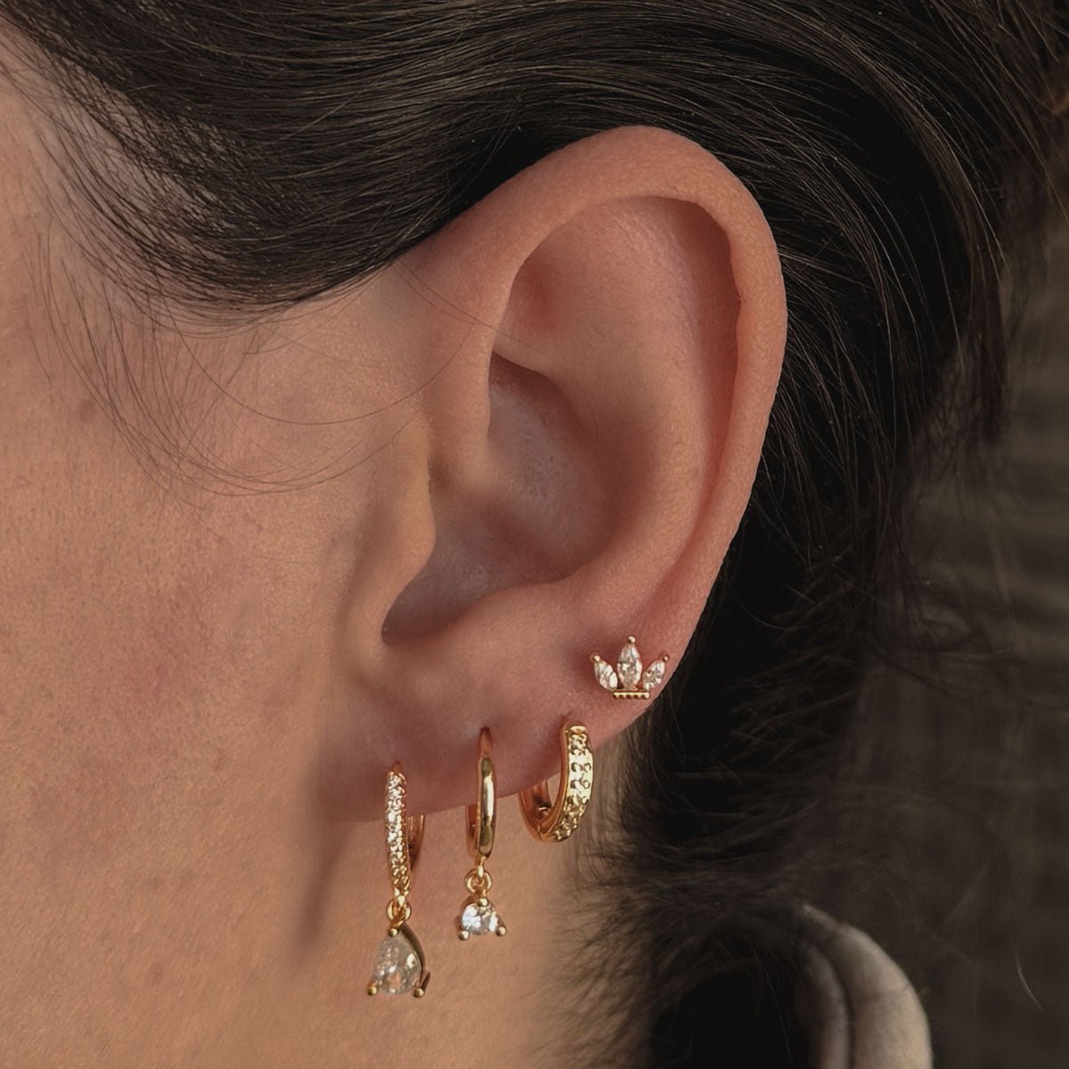 Harli, Aria, Chey & Gal Earring Stack - Luisa Luxe gold jewellery