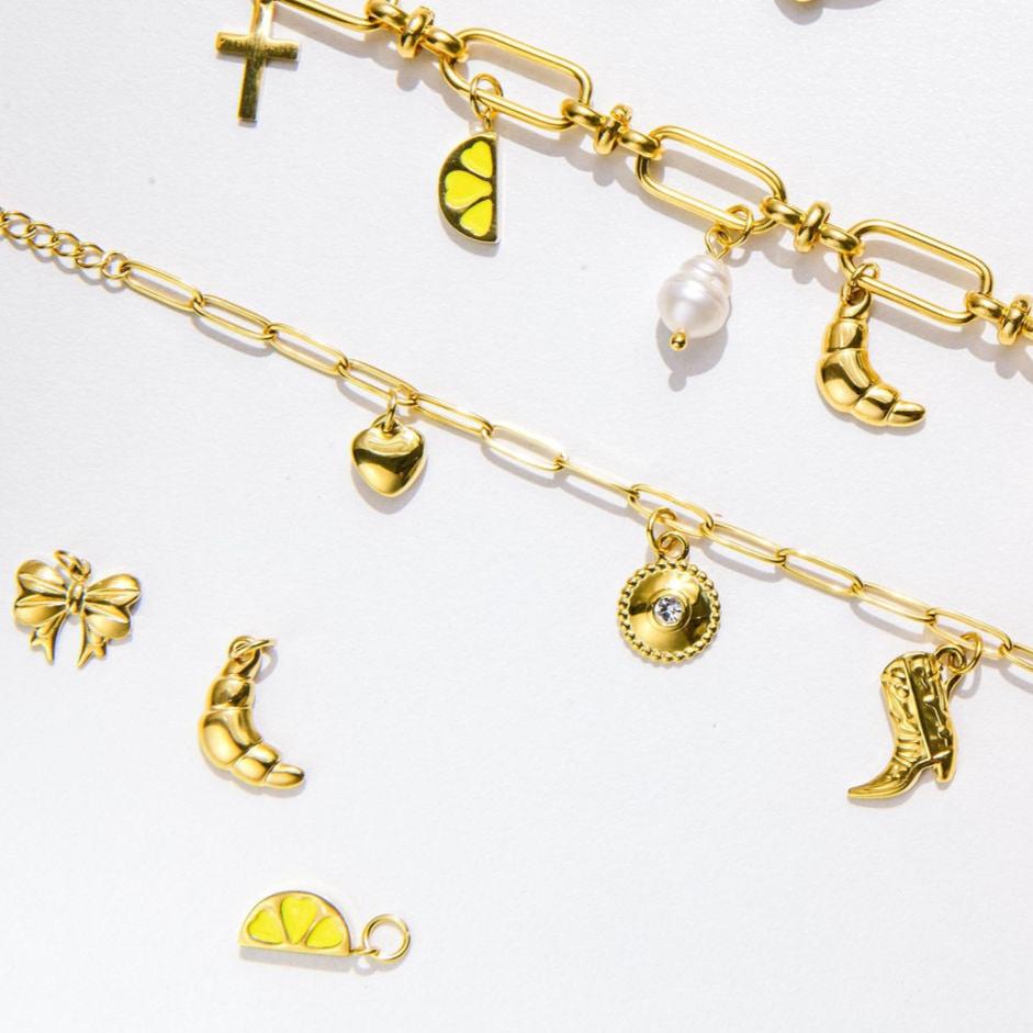 Lemon Wedge Charm - Luisa Luxe gold jewellery