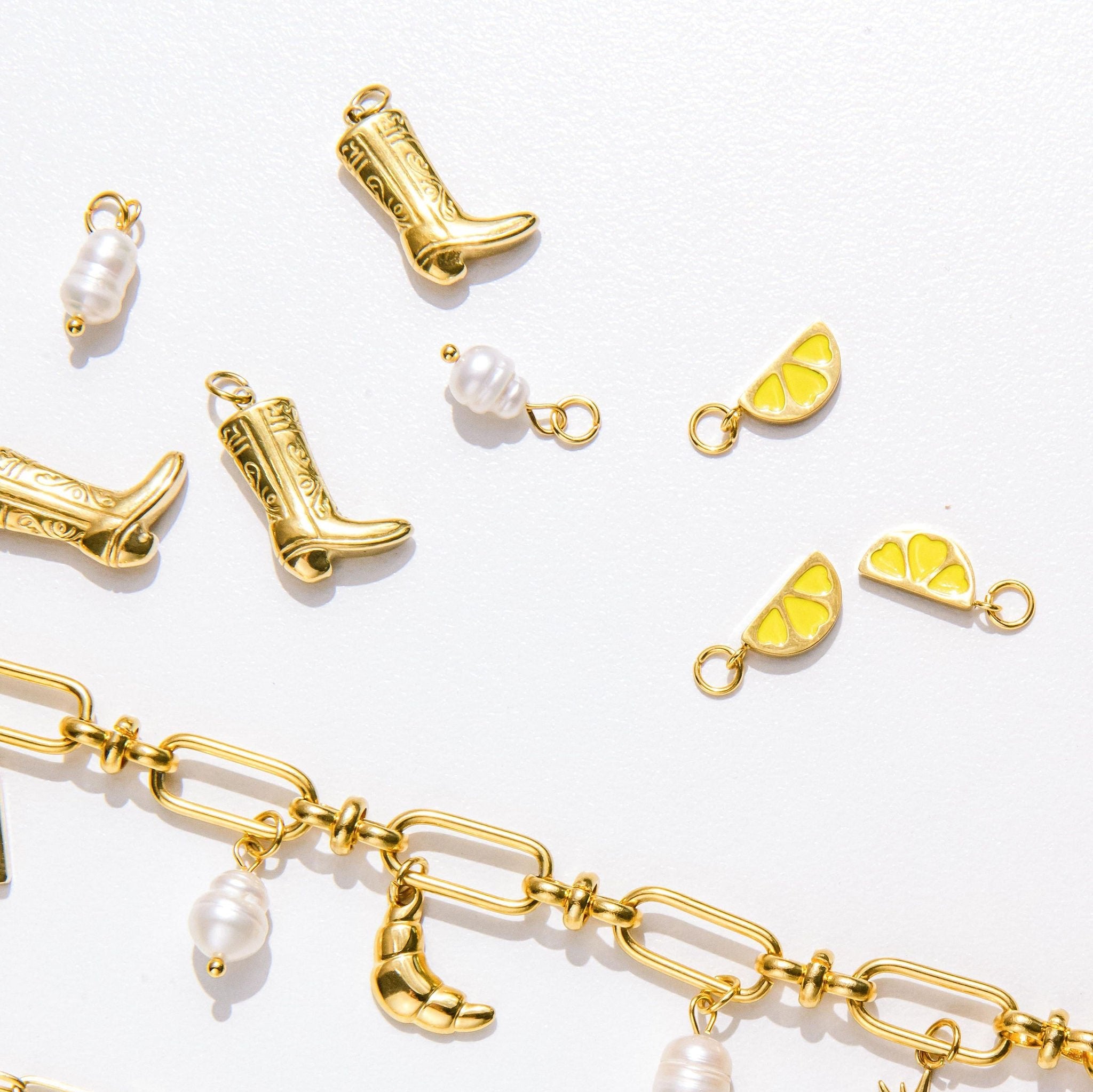 Lemon Wedge Charm - Luisa Luxe gold jewellery