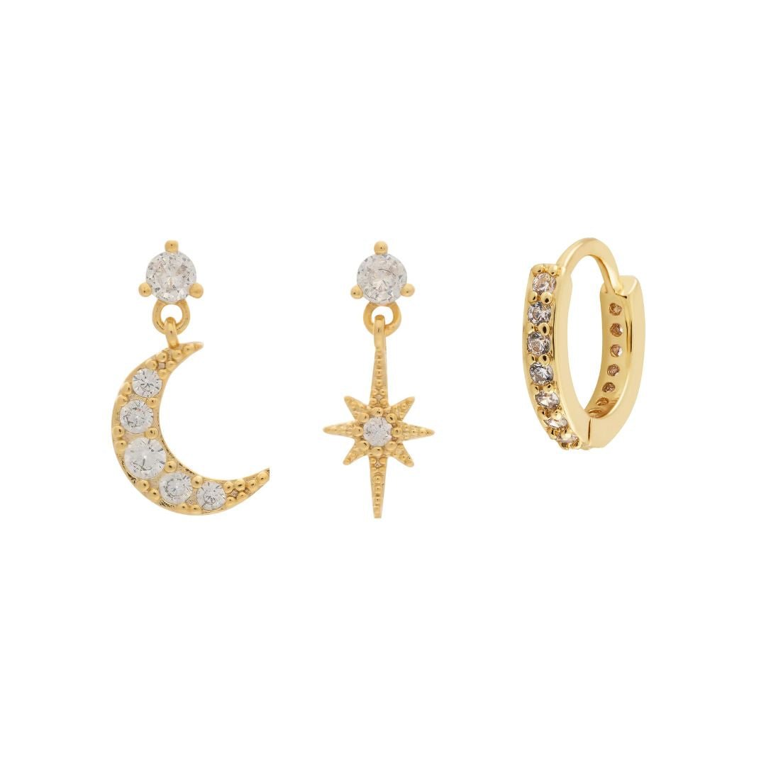 Lia & Chey Earring Stack - Luisa Luxe gold jewellery
