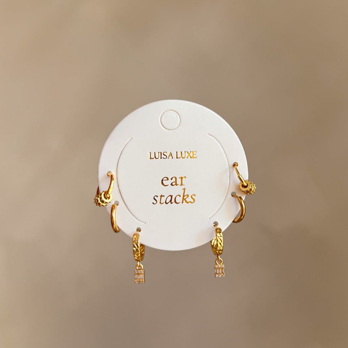Liz, Dolly & Sara Earring Stack - Luisa Luxe gold jewellery