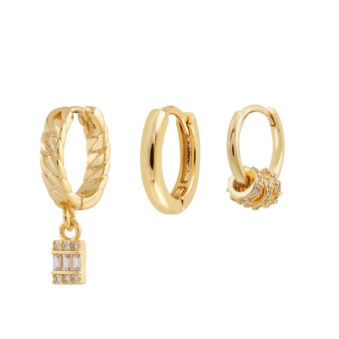 Liz, Dolly & Sara Earring Stack - Luisa Luxe gold jewellery