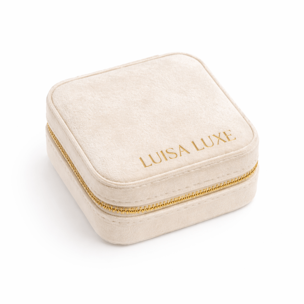 Luisa Luxe Velvet Ivory Jewellery Box - Luisa Luxe gold jewellery