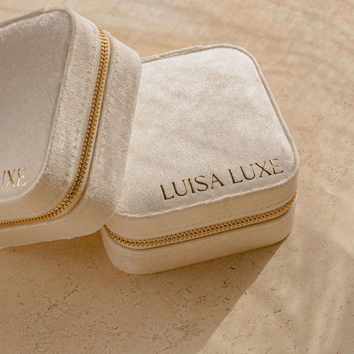 Luisa Luxe Velvet Ivory Jewellery Box - Luisa Luxe gold jewellery