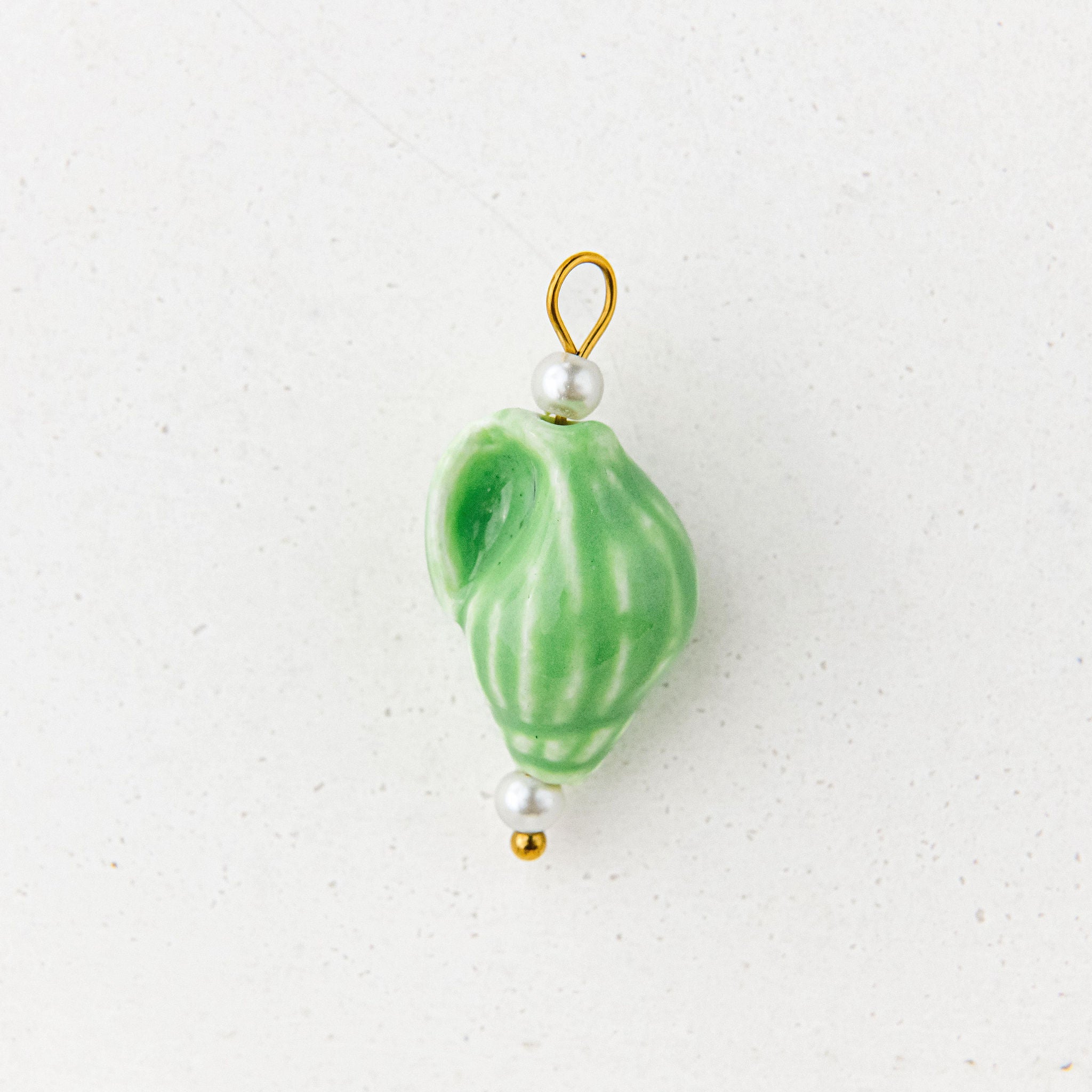 Mint Seashell Charm