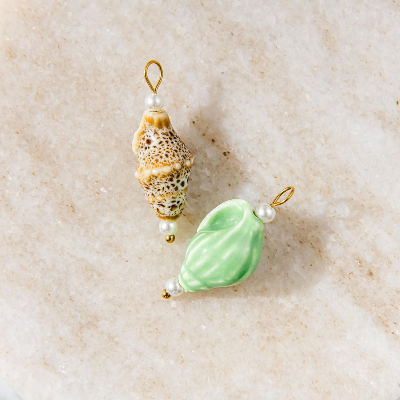 Mint Seashell Charm