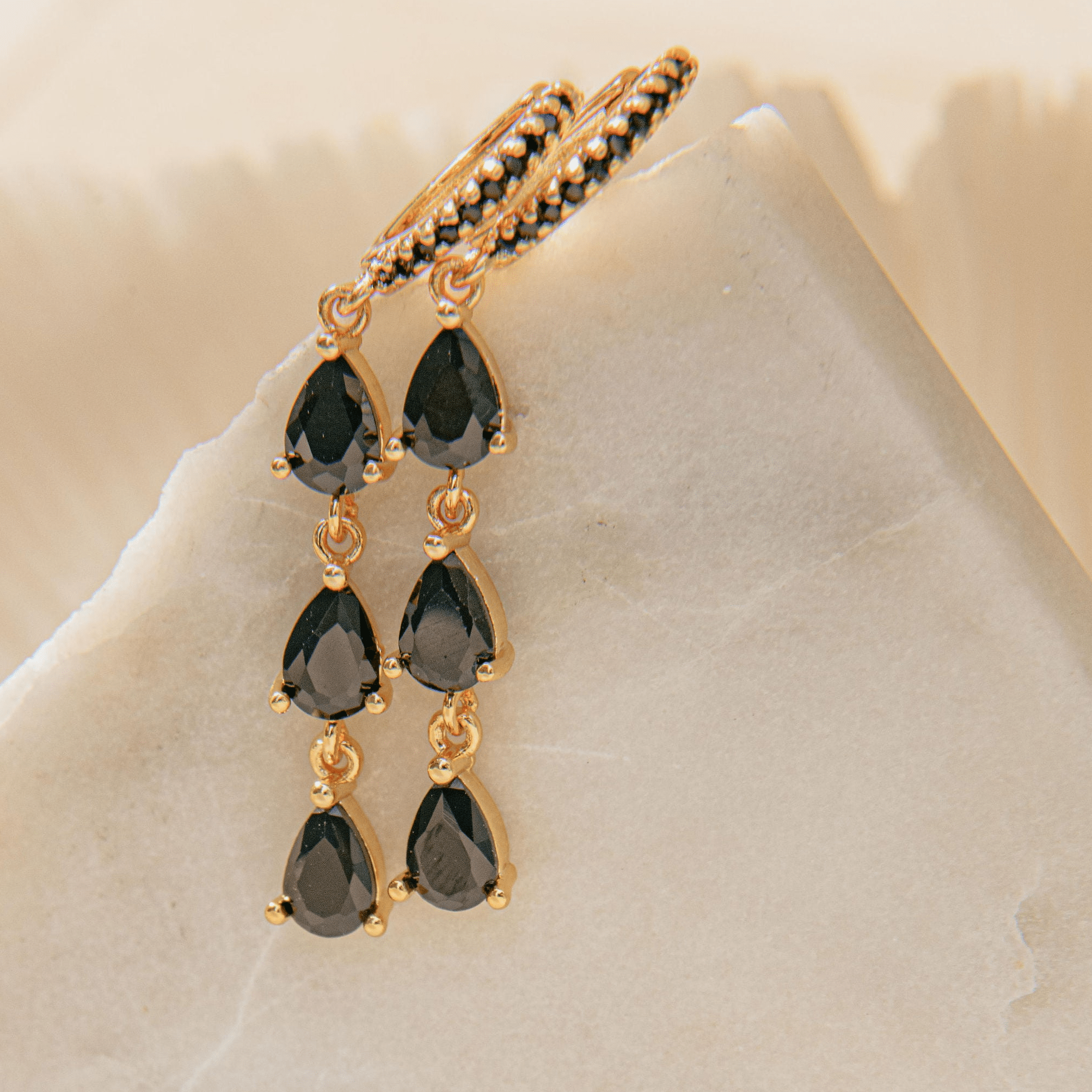 Noir Earrings - Luisa Luxe gold jewellery