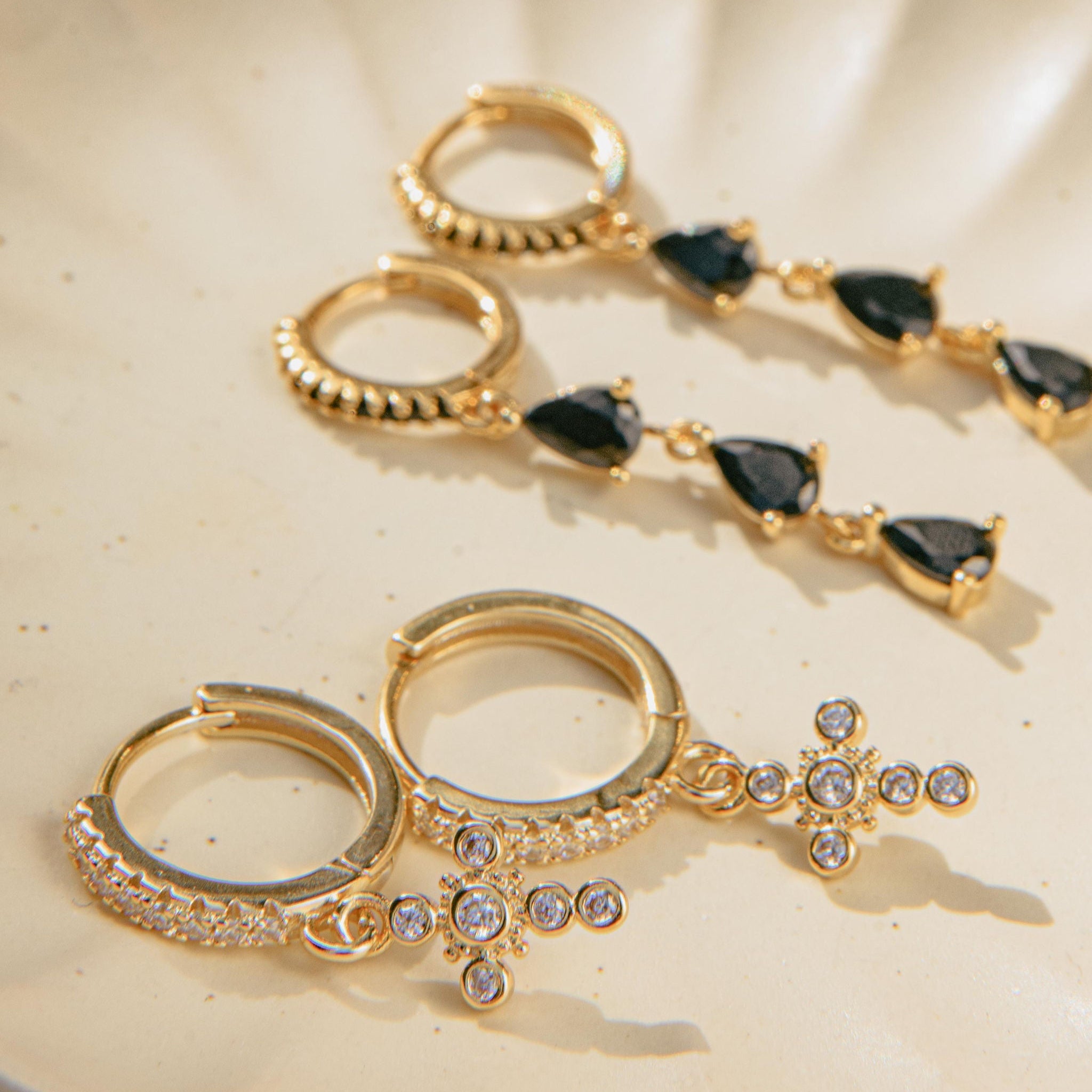 Noir Earrings - Luisa Luxe gold jewellery