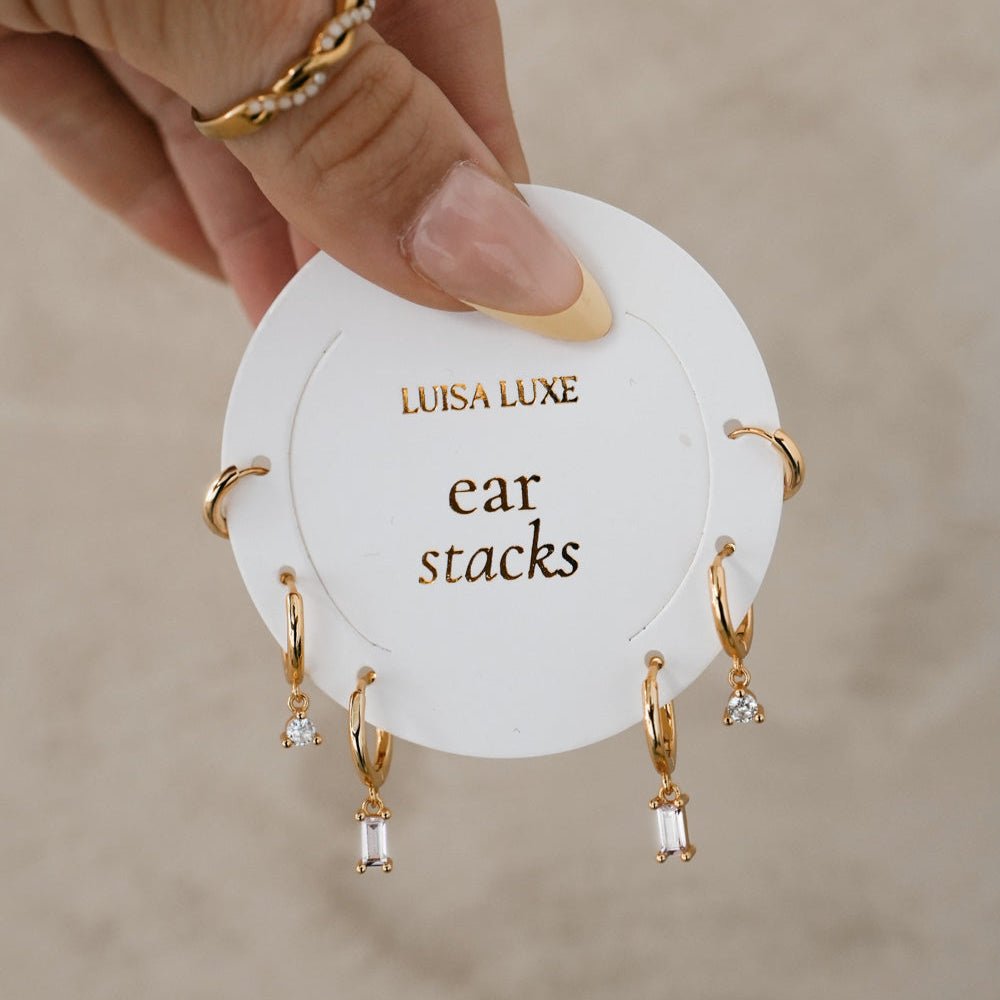 Olive, Aria & Dolly Earring Stack - Luisa Luxe gold jewellery