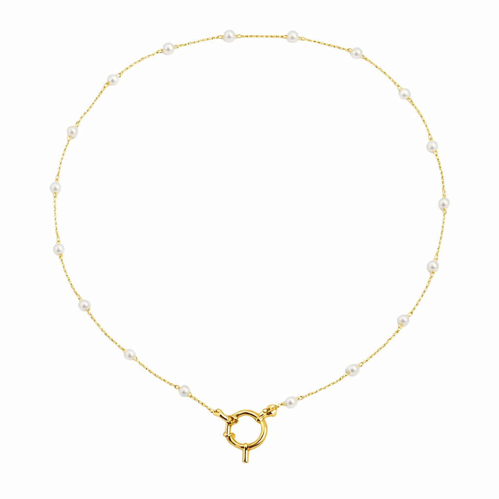 Pearl Chain Pendant Necklace - Luisa Luxe gold jewellery
