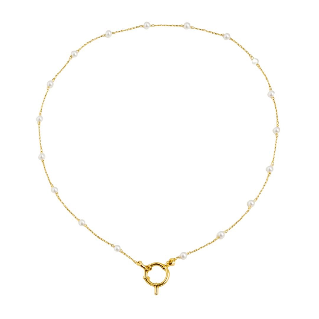 Pearl Chain Pendant Necklace - Luisa Luxe gold jewellery
