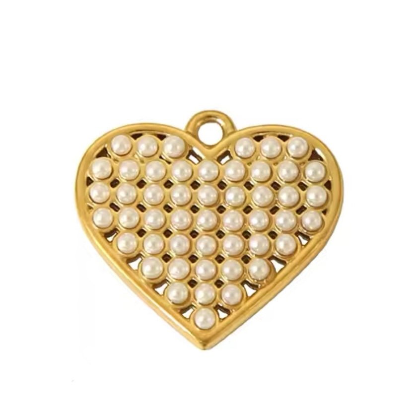Pearl Heart Charm - Luisa Luxe gold jewellery