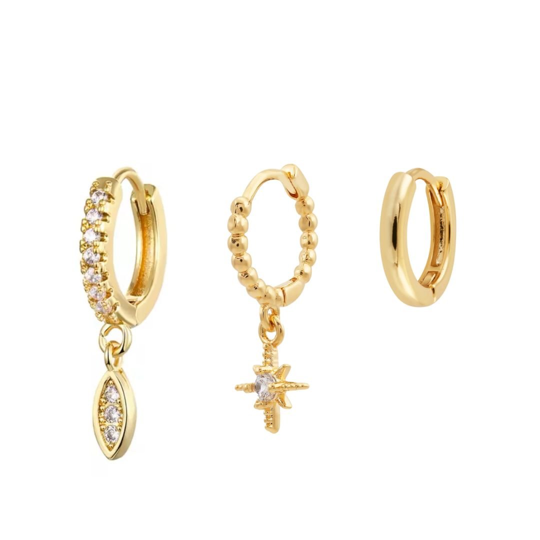 Petal, Alita & Dolly Earring Stack - Luisa Luxe gold jewellery