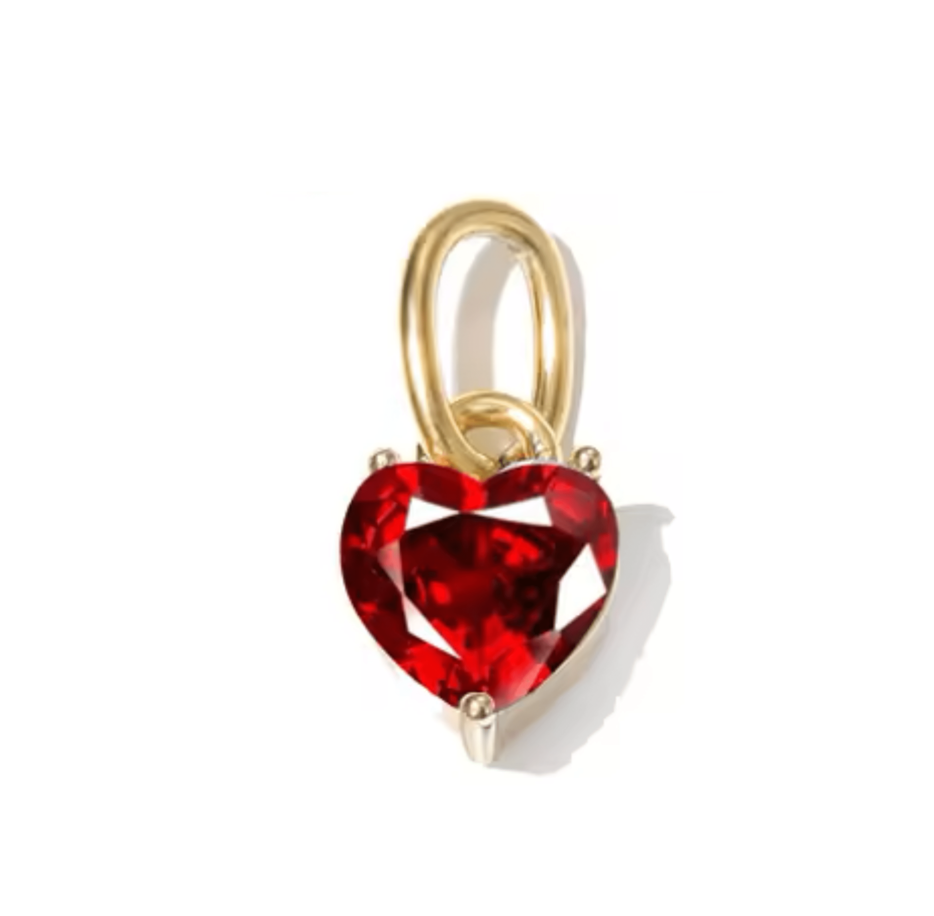 Ruby Heart Charm - Luisa Luxe gold jewellery