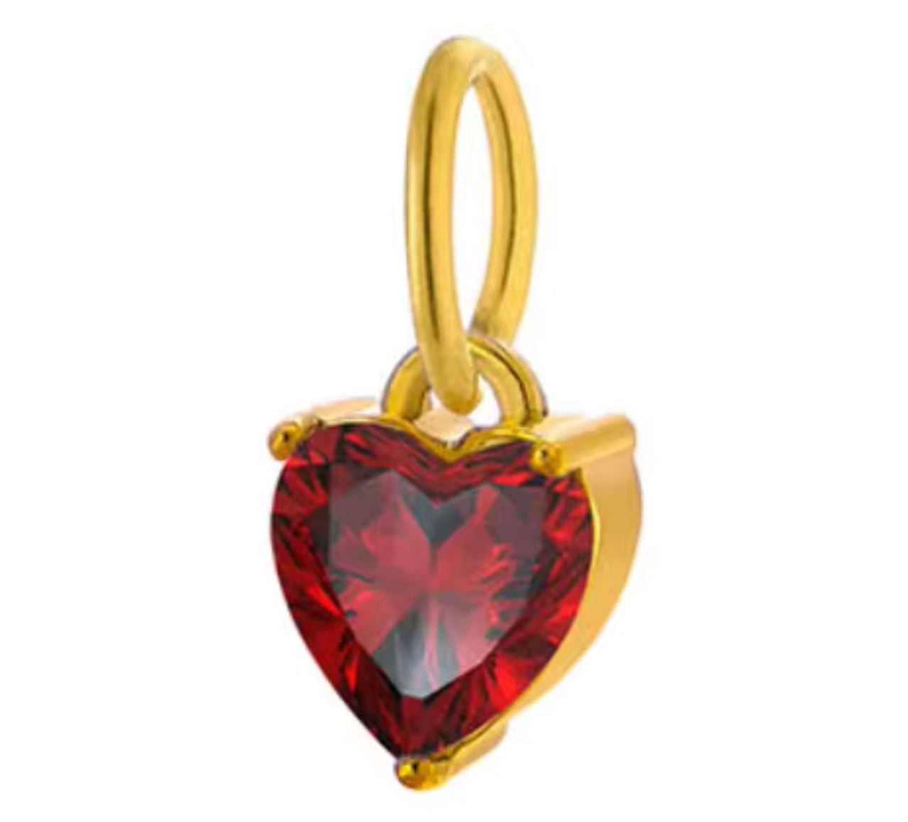 Ruby Heart Charm - Luisa Luxe gold jewellery